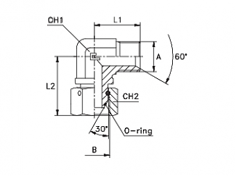 Угольник 90° DKM M22х1,5 (Ш-Г) ZnNi (K)