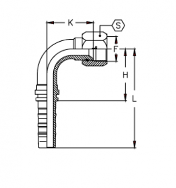 JIC 1.5/16"-12/90-16 CS DN25