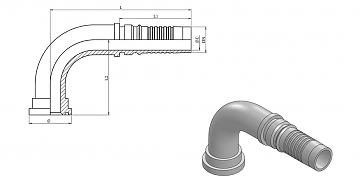 Фл. 1"3000/90-16 int (44,5) DN25